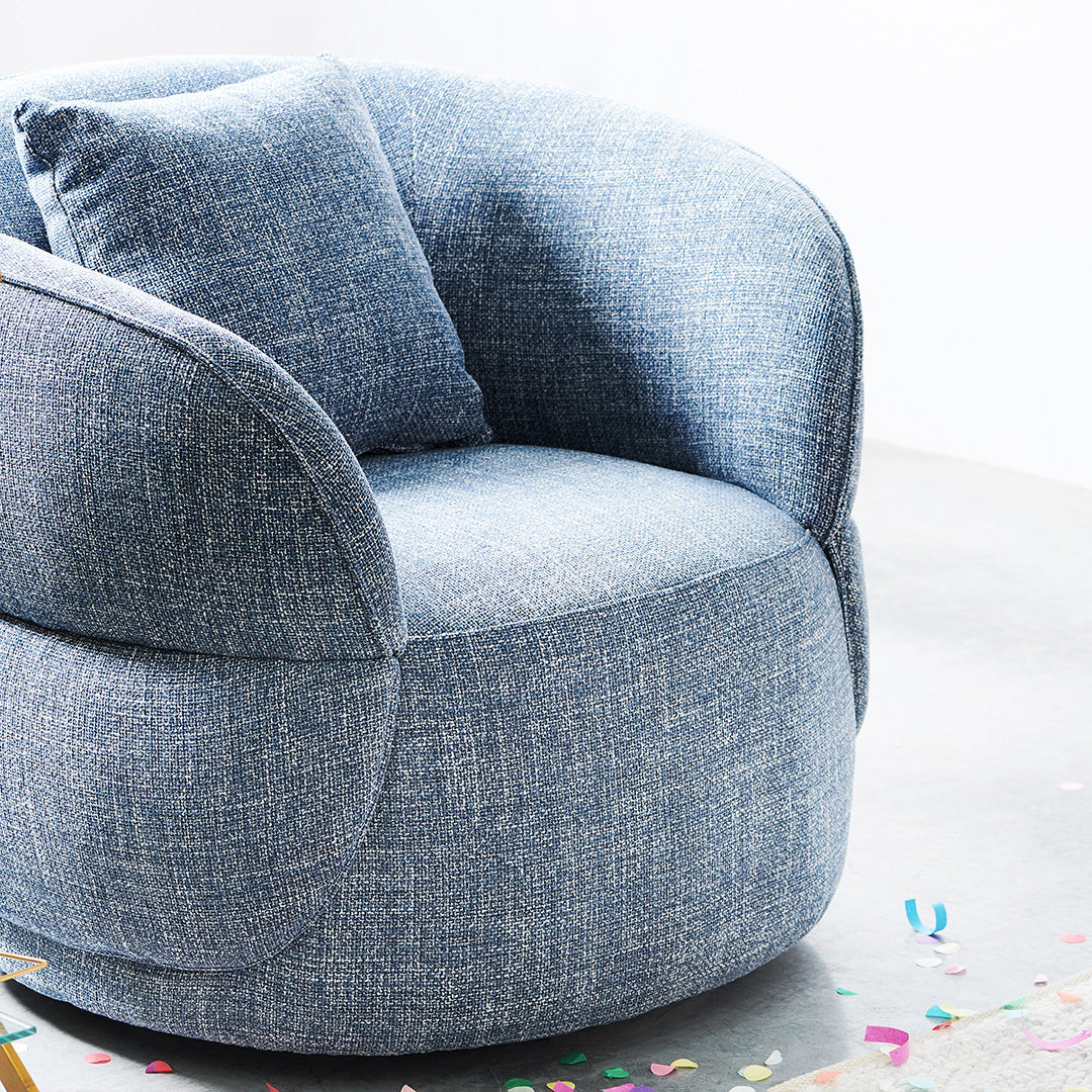 Arima Swivel Armchair - Moss Blue