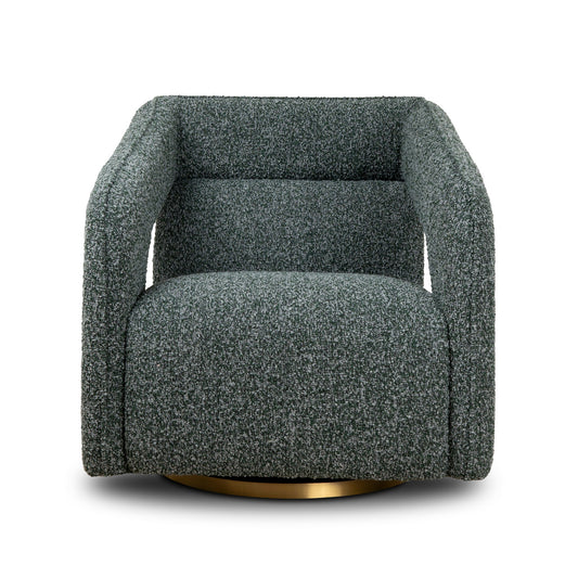 Cadence Swivel Armchair - Green Boucle