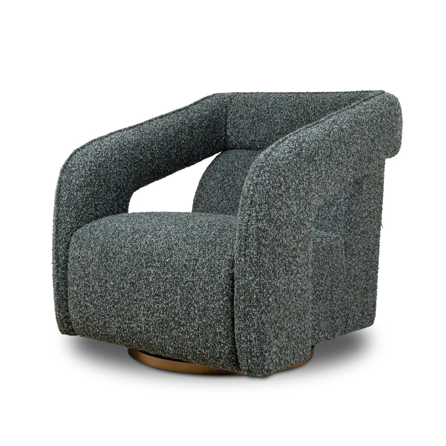 Cadence Swivel Armchair - Green Boucle