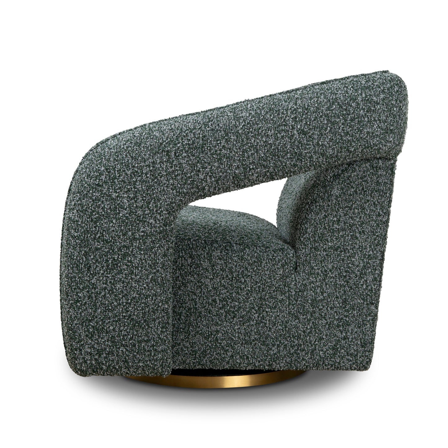 Cadence Swivel Armchair - Green Boucle