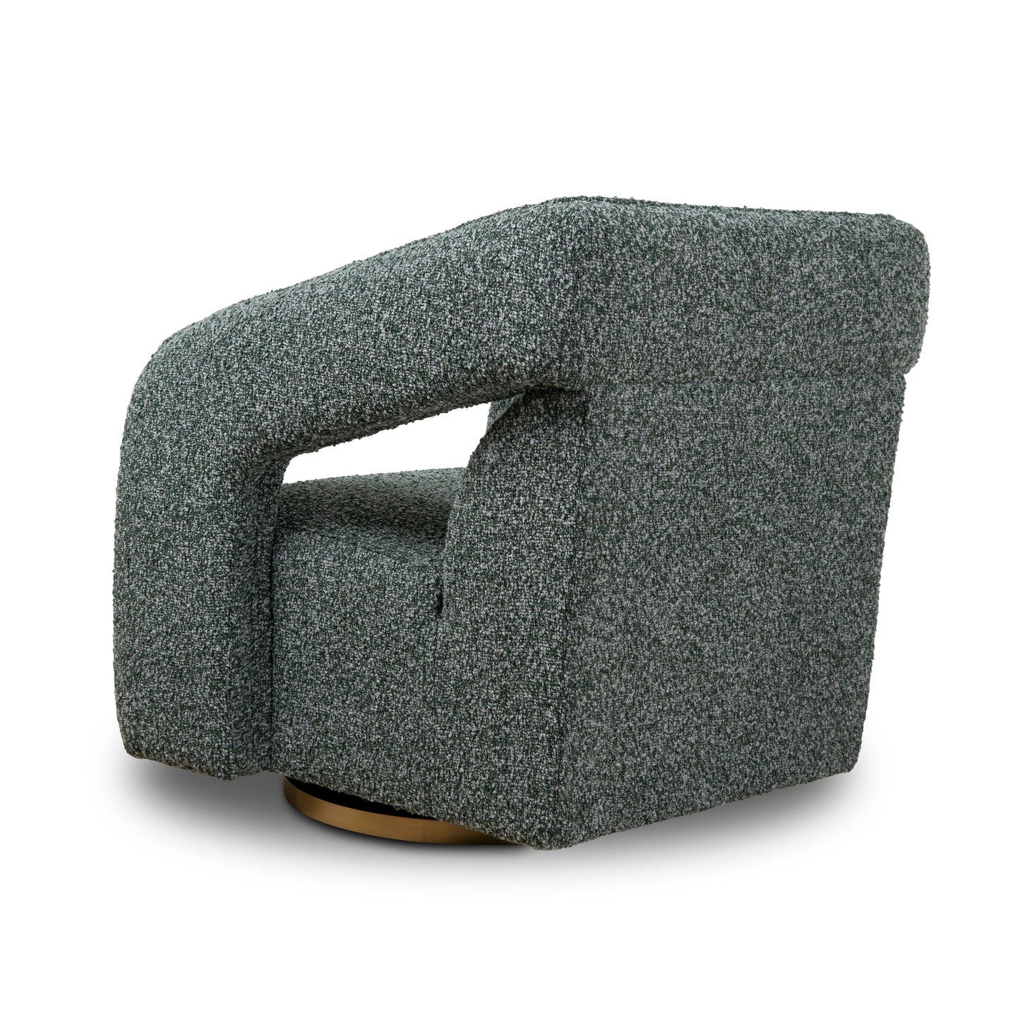 Cadence Swivel Armchair - Green Boucle
