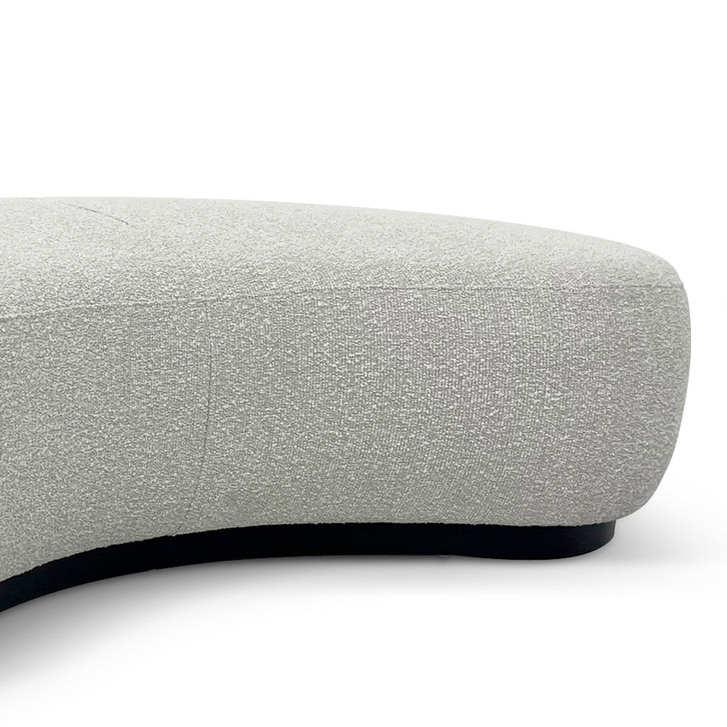 Aldona 1.8m Long Ottoman - Pearl Grey Boucle