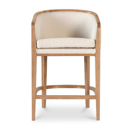 Chaney 65cm Natural Frame Bar Stool - Dawn Beige