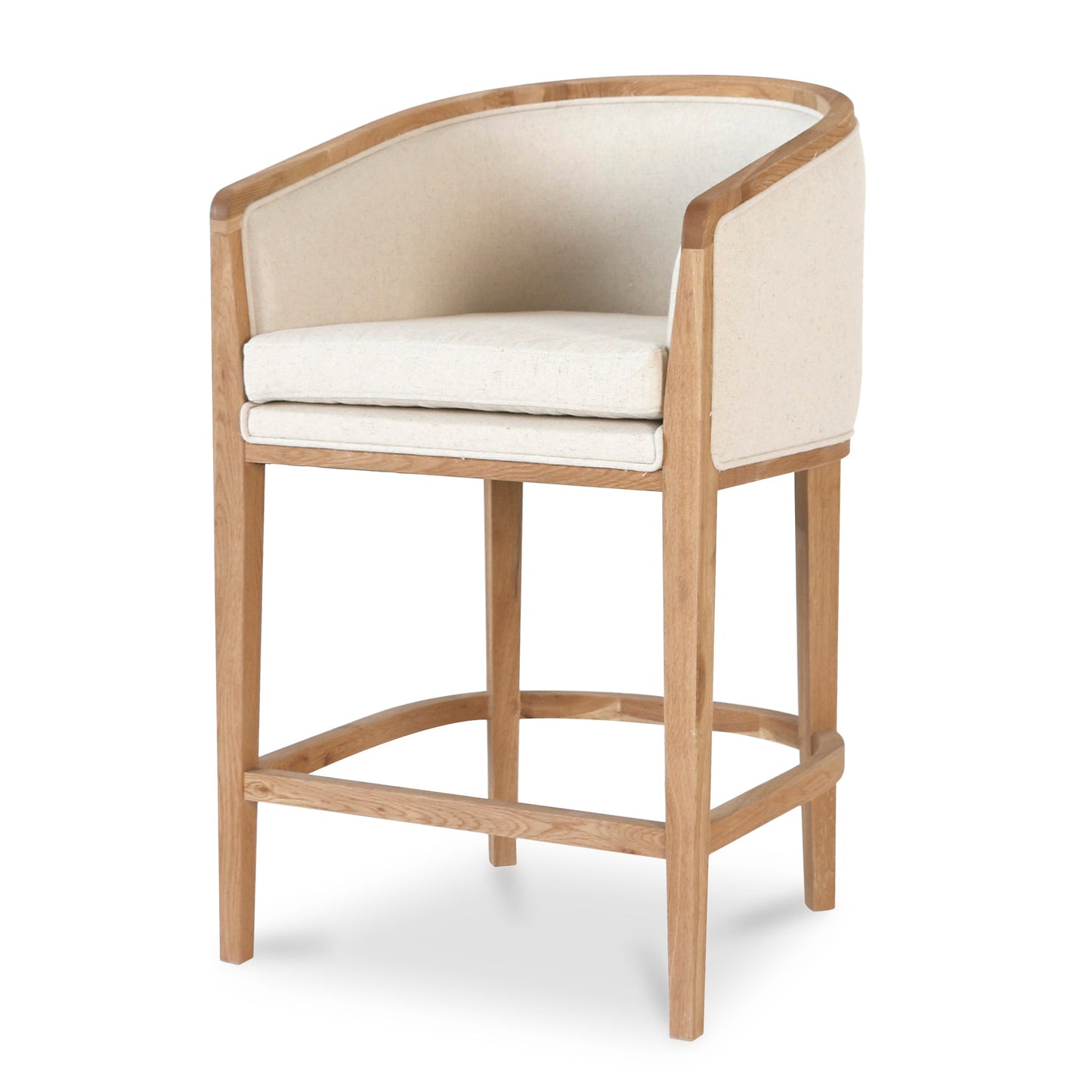 Chaney 65cm Natural Frame Bar Stool - Dawn Beige