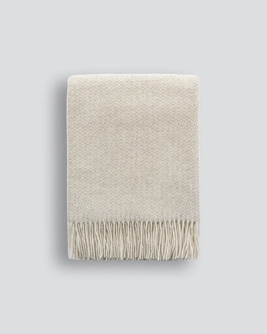 Baya Littano Merino Wool Blend Throw - Oatmeal