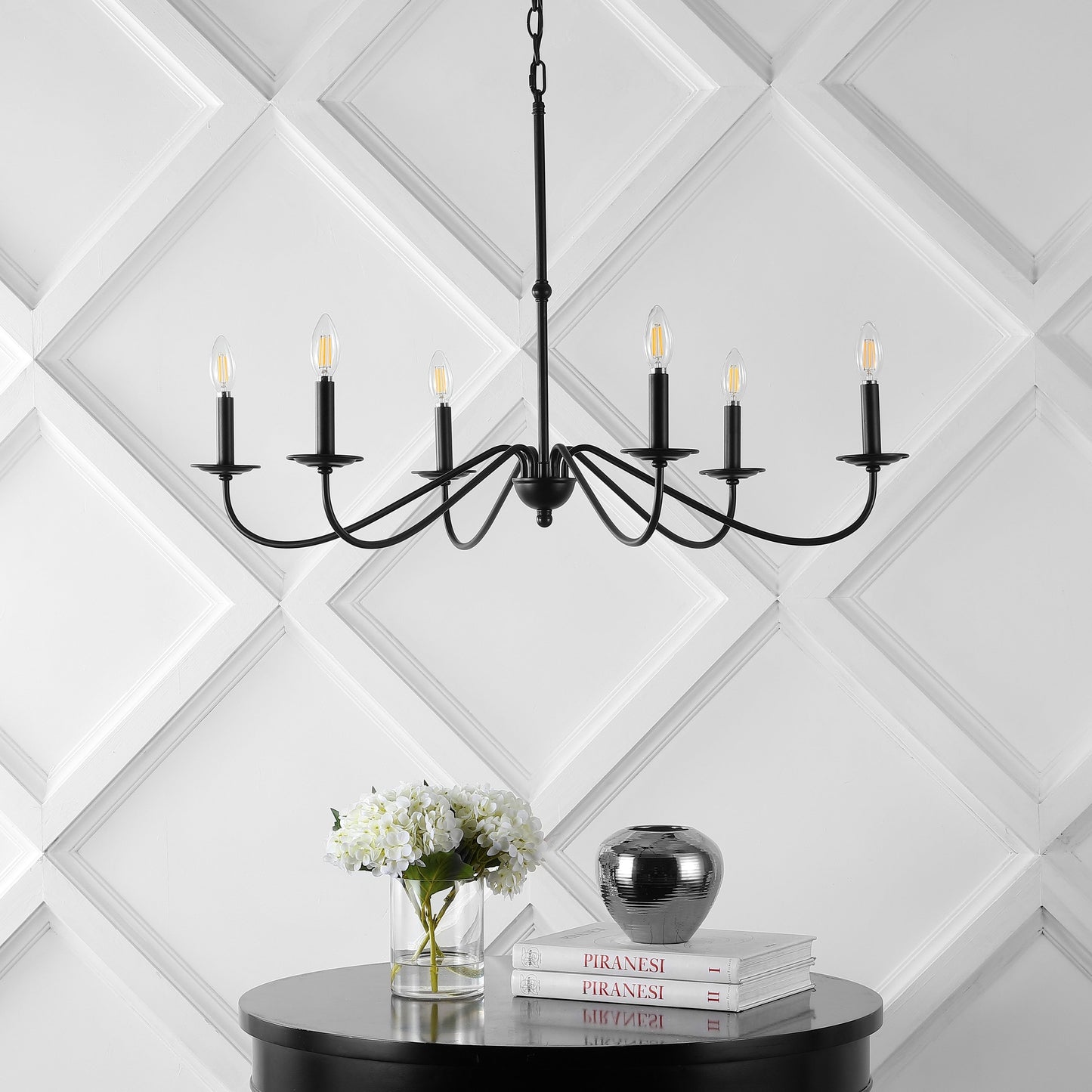 34.75 6-Light Iron LED Chandelier, by JONATHAN Y