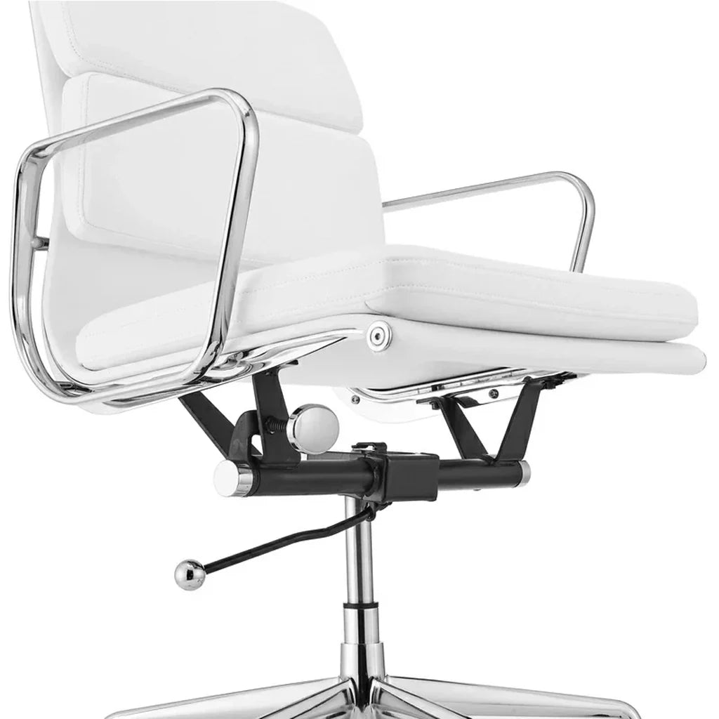 Ashton OC103W Low Back Office Chair - White Leather