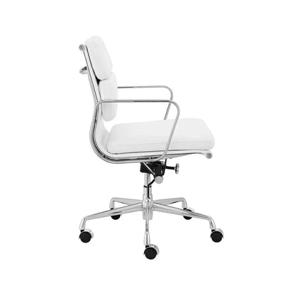 Ashton OC103W Low Back Office Chair - White Leather