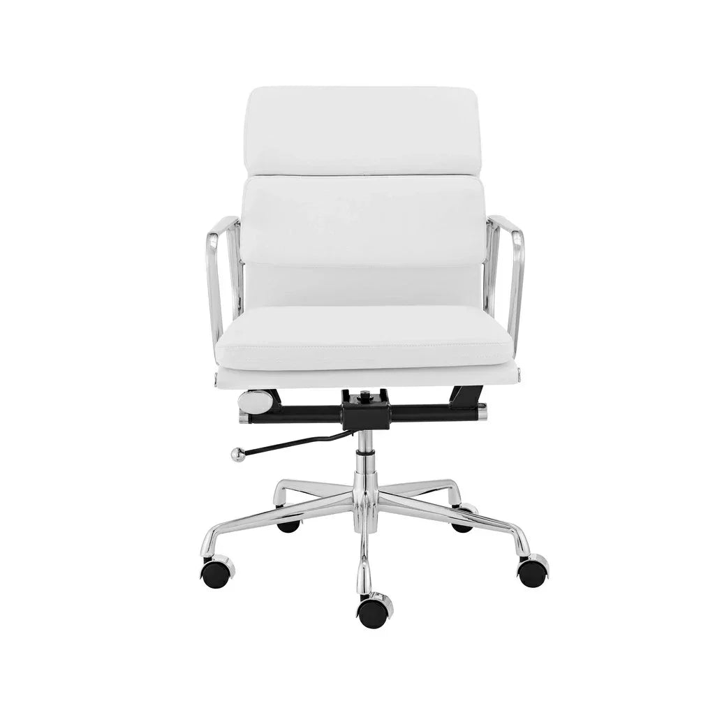 Ashton OC103W Low Back Office Chair - White Leather