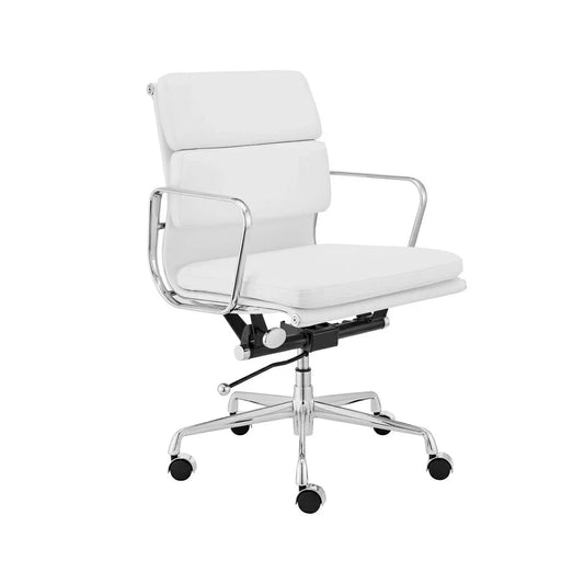 Ashton OC103W Low Back Office Chair - White Leather