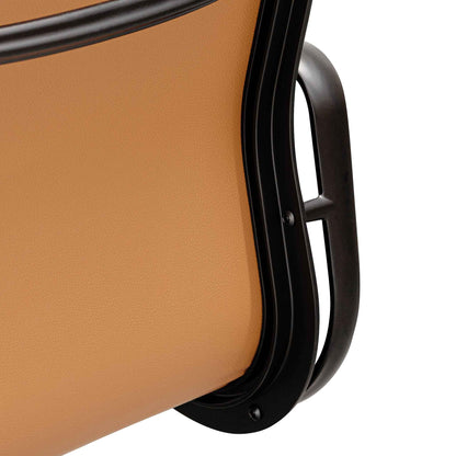 Ashton Low Back Office Chair - Saddle Tan in Black Frame