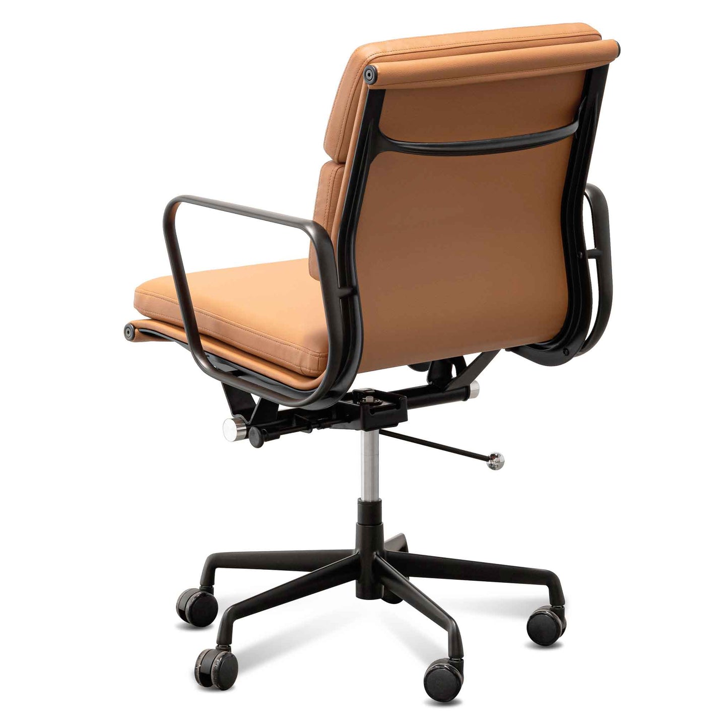 Ashton Low Back Office Chair - Saddle Tan in Black Frame