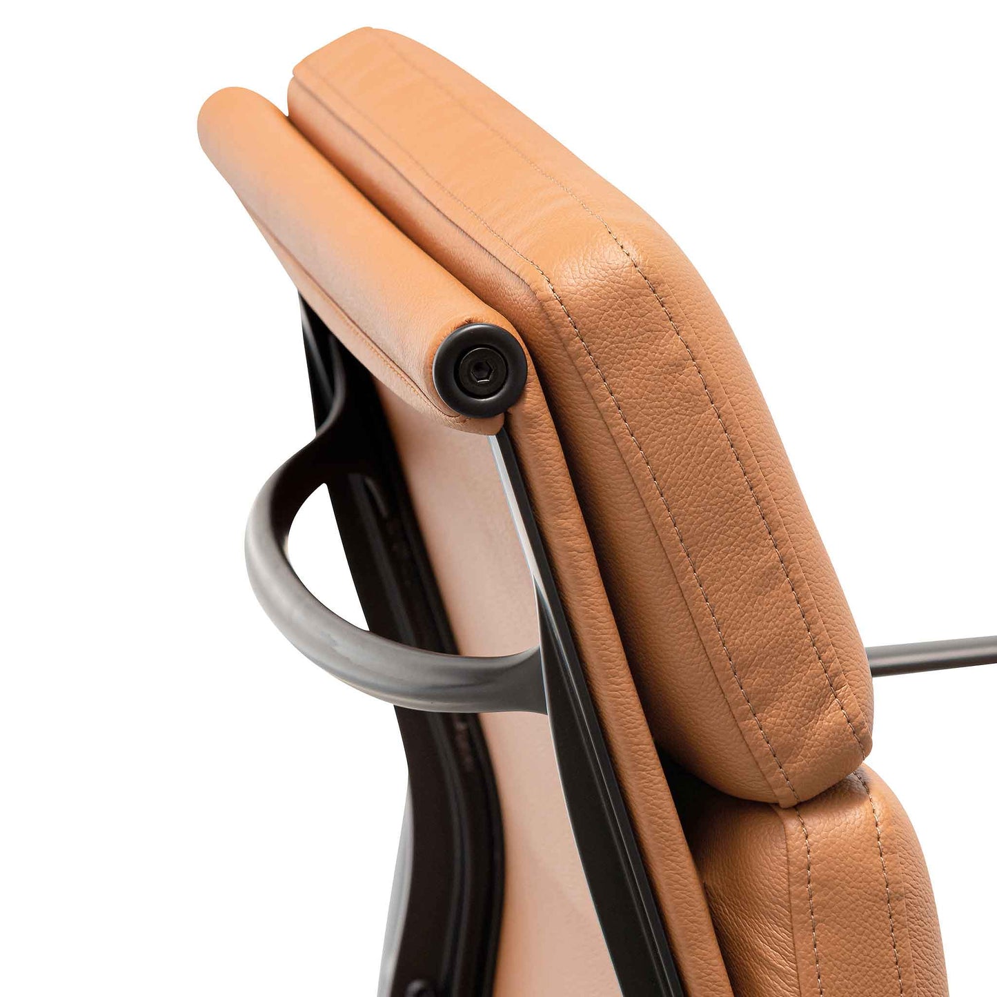 Ashton Low Back Office Chair - Saddle Tan in Black Frame