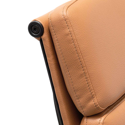 Ashton Low Back Office Chair - Saddle Tan in Black Frame