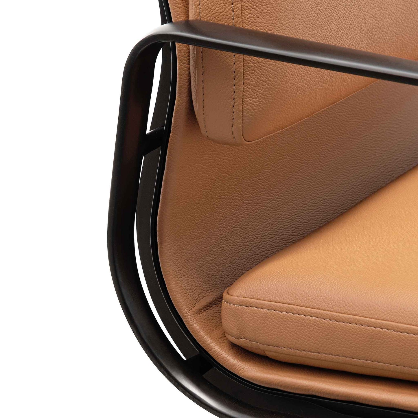 Ashton Low Back Office Chair - Saddle Tan in Black Frame