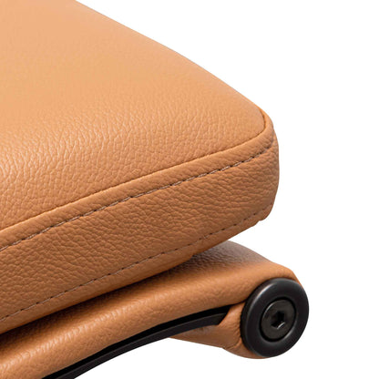 Ashton Low Back Office Chair - Saddle Tan in Black Frame