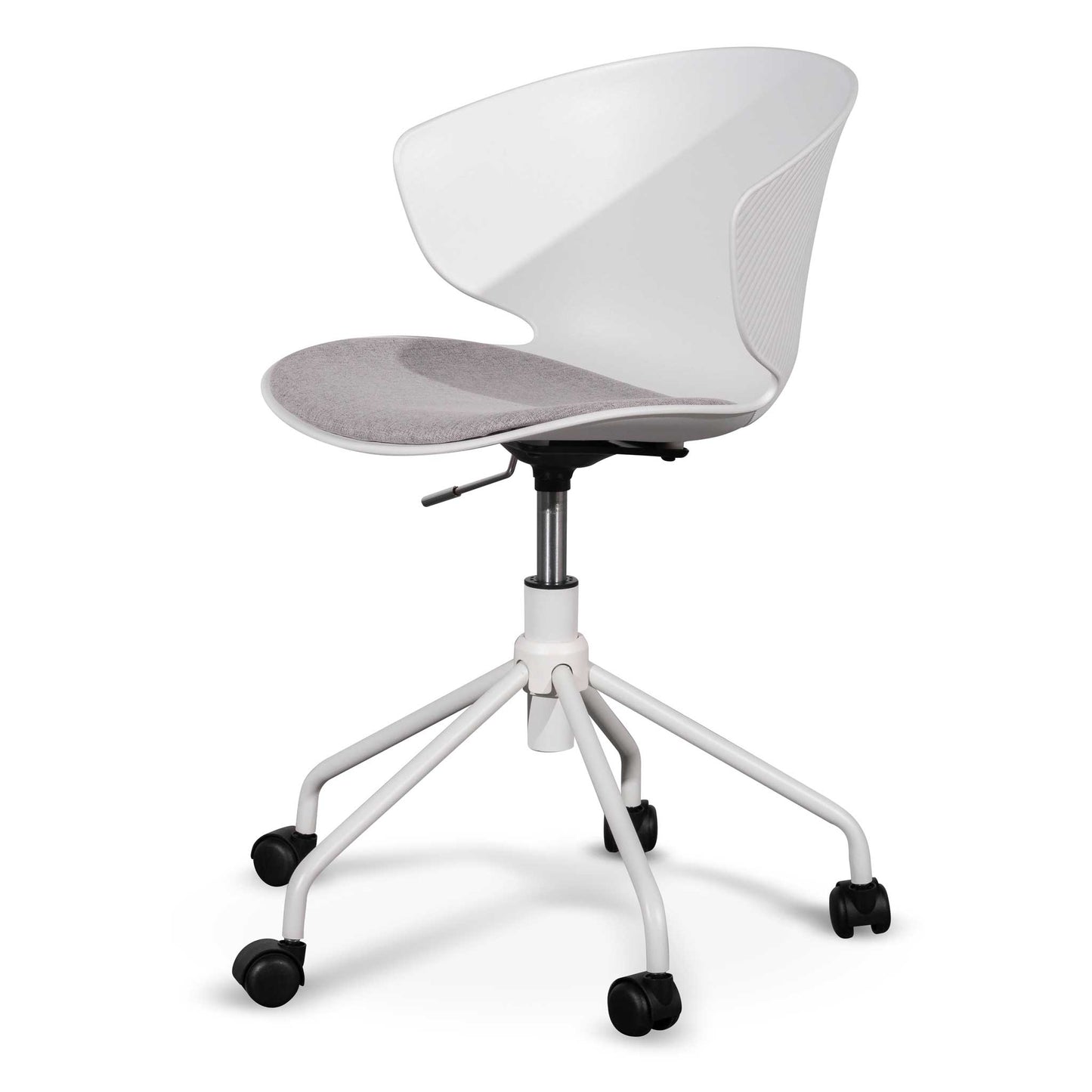 Betrillo White Office Chair - Light Grey Seat