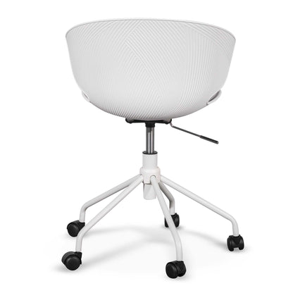 Betrillo White Office Chair - Light Grey Seat