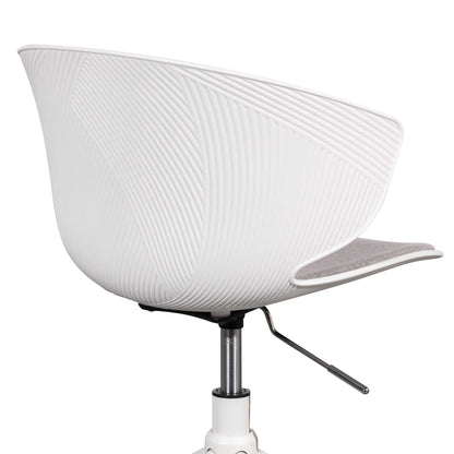 Betrillo White Office Chair - Light Grey Seat