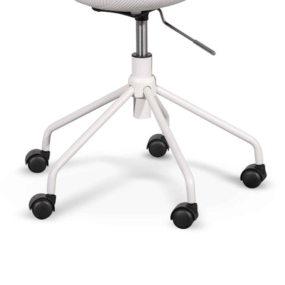 Betrillo White Office Chair - Light Grey Seat