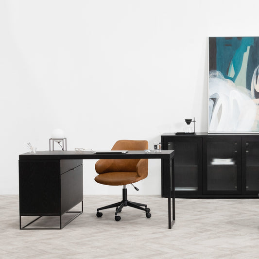 Anwen Extendable Home Office Desk - Black
