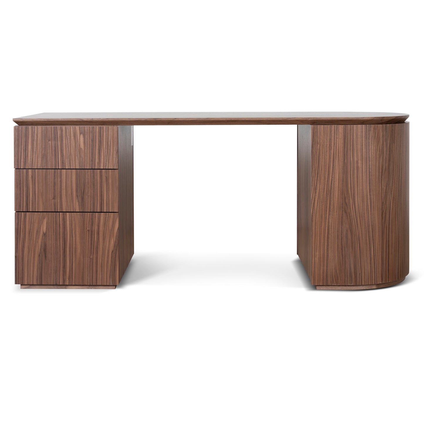 Albina 1.77m Left Drawer Office Desk - Walnut