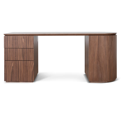 Albina 1.77m Left Drawer Office Desk - Walnut