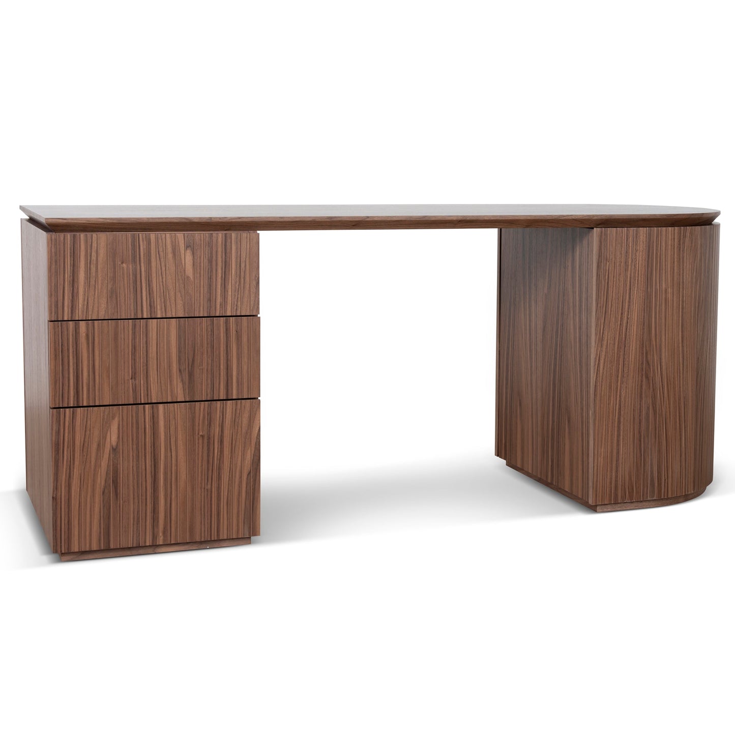 Albina 1.77m Left Drawer Office Desk - Walnut
