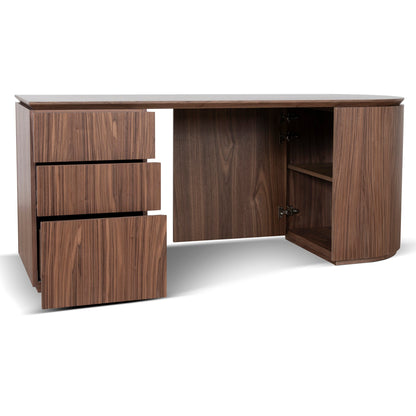Albina 1.77m Left Drawer Office Desk - Walnut