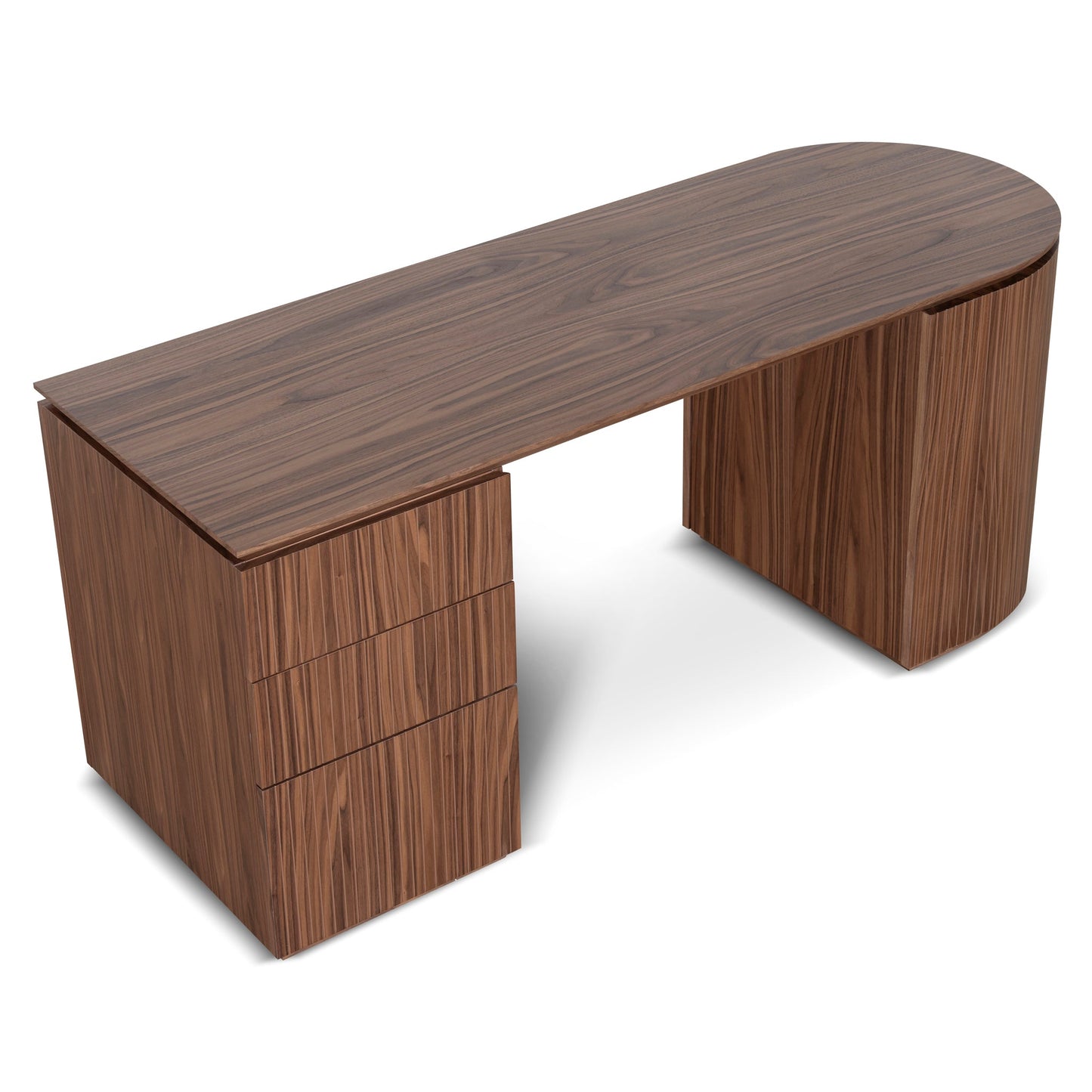 Albina 1.77m Left Drawer Office Desk - Walnut