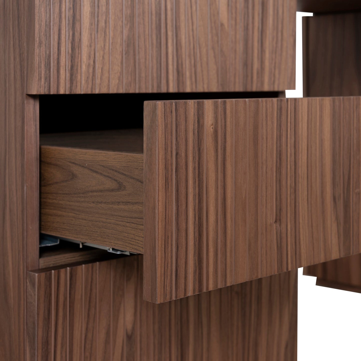 Albina 1.77m Left Drawer Office Desk - Walnut