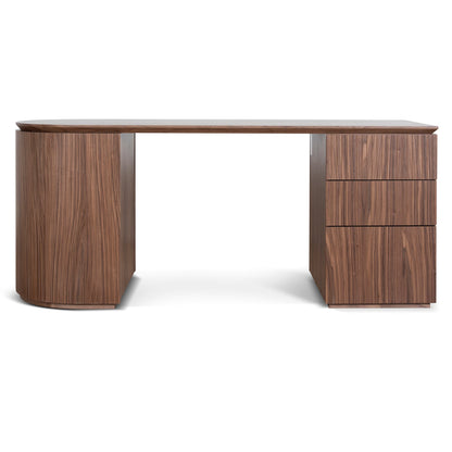 Albina 1.77m Right Drawer Office Desk - Walnut