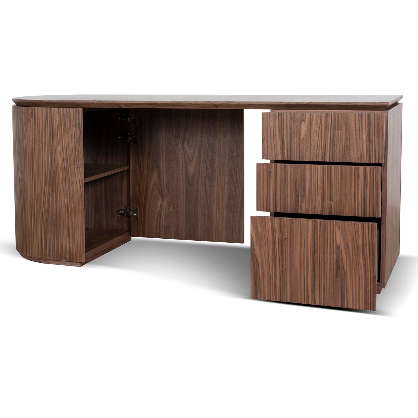 Albina 1.77m Right Drawer Office Desk - Walnut