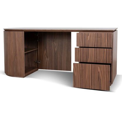 Albina 1.77m Right Drawer Office Desk - Walnut