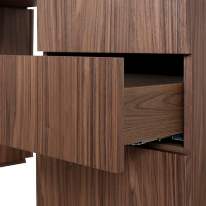 Albina 1.77m Right Drawer Office Desk - Walnut