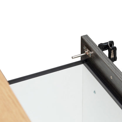 Cuevas 2.2m Left Return Office Desk - Black with Natural Top