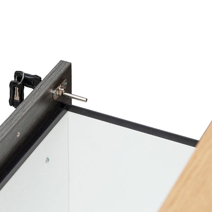 Cuevas 2.2m Right Return Office Desk - Black with Natural Top