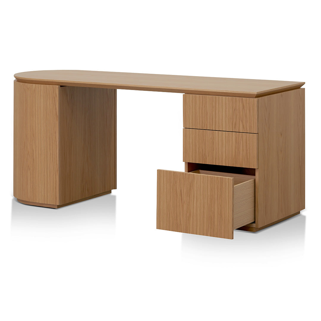 Albina 1.77m Right Drawer Office Desk - Natural Oak