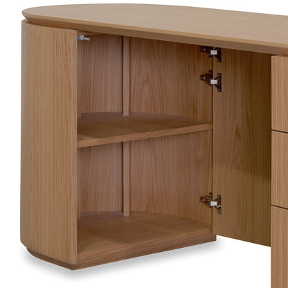 Albina 1.77m Right Drawer Office Desk - Natural Oak