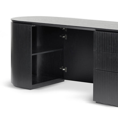 Albina 1.77m Right Drawer Office Desk - Black Oak