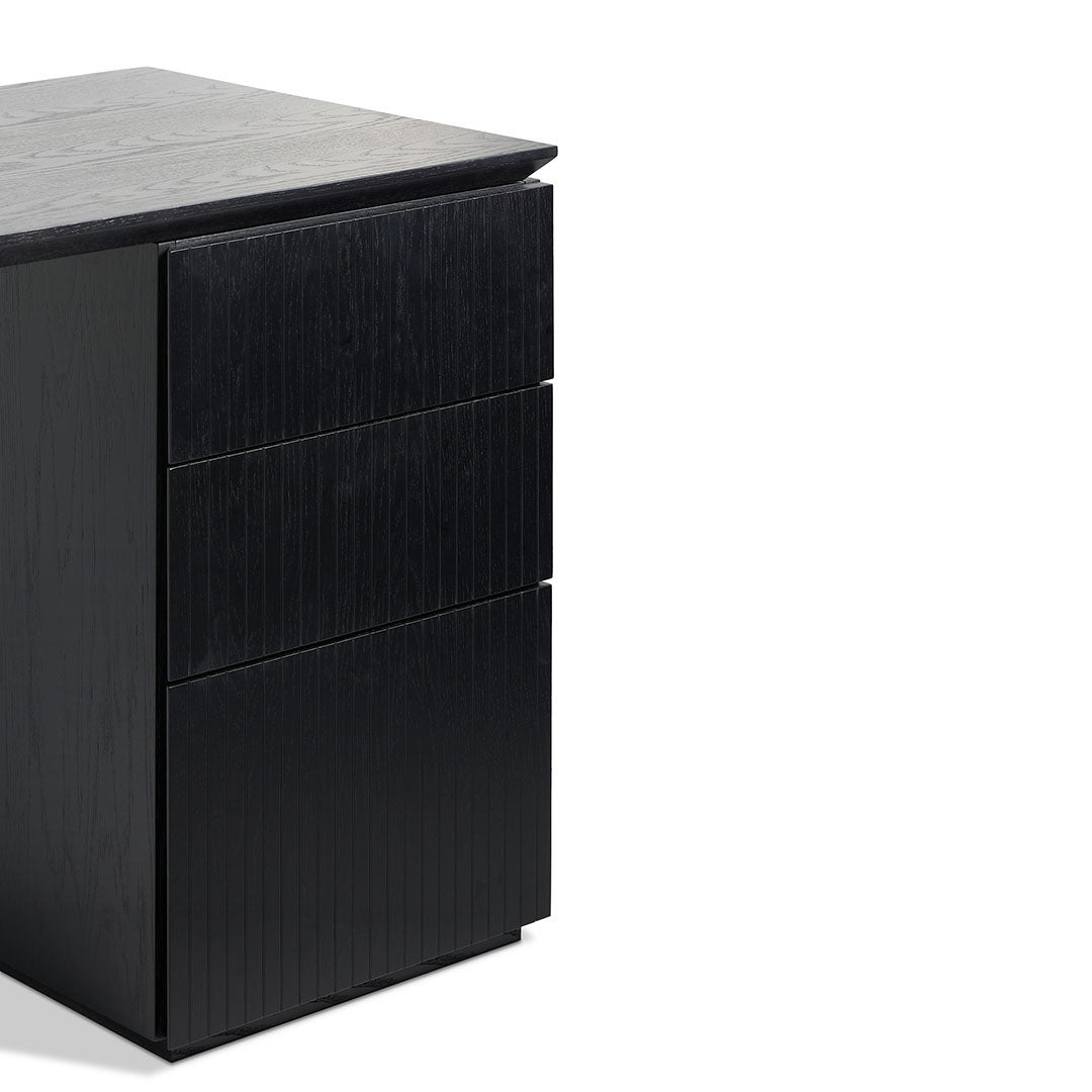 Albina 1.77m Right Drawer Office Desk - Black Oak