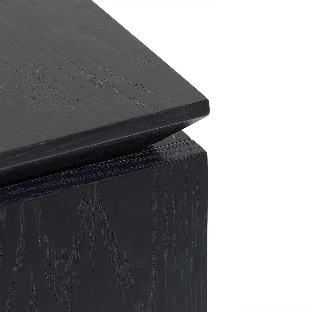 Albina 1.77m Right Drawer Office Desk - Black Oak