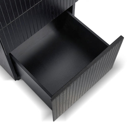 Albina 1.77m Right Drawer Office Desk - Black Oak