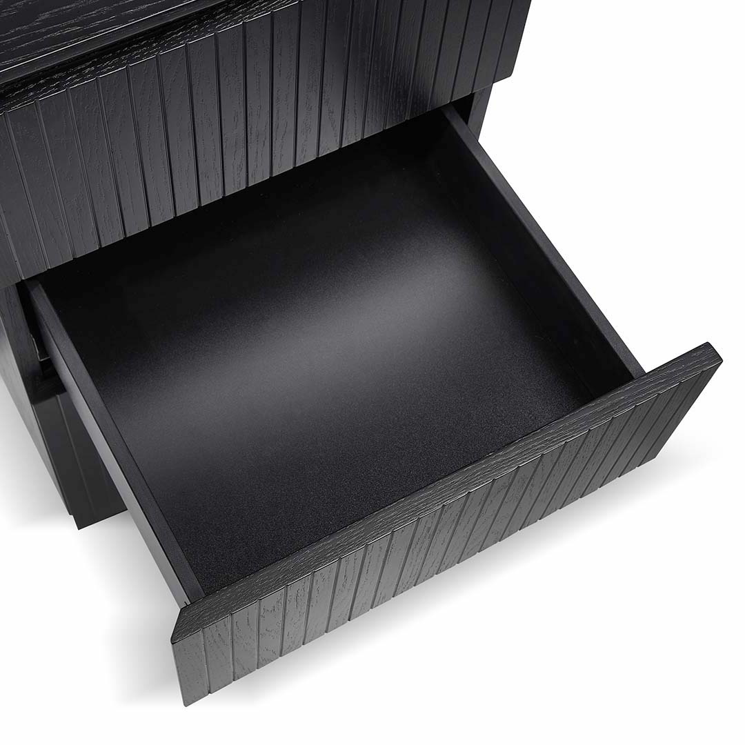 Albina 1.77m Right Drawer Office Desk - Black Oak