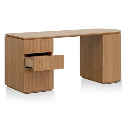 Albina 1.77m Left Drawer Office Desk - Natural Oak