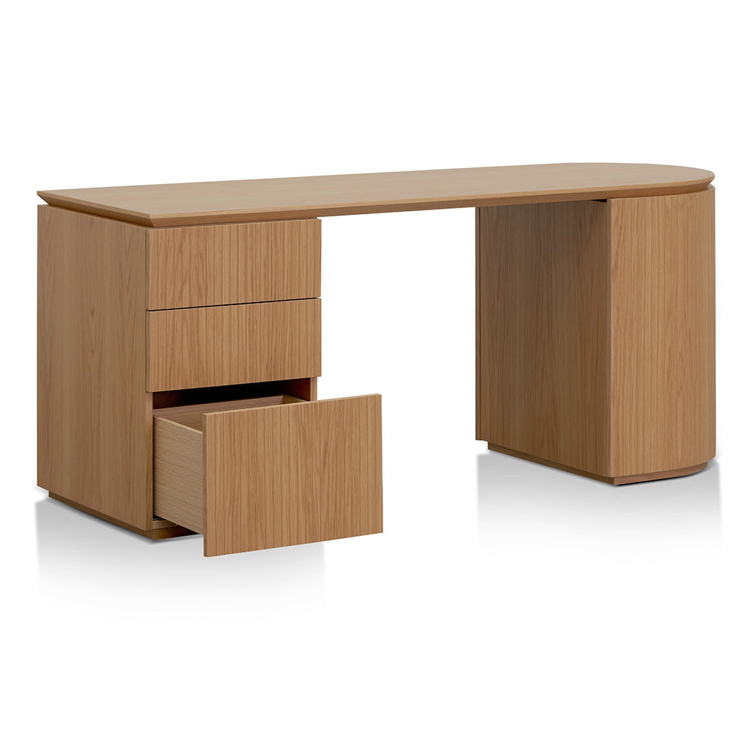 Albina 1.77m Left Drawer Office Desk - Natural Oak