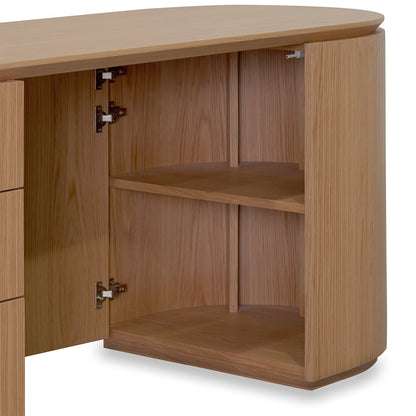 Albina 1.77m Left Drawer Office Desk - Natural Oak