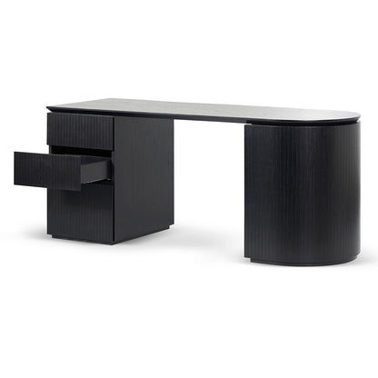 Albina 1.77m Left Drawer Office Desk - Black Oak