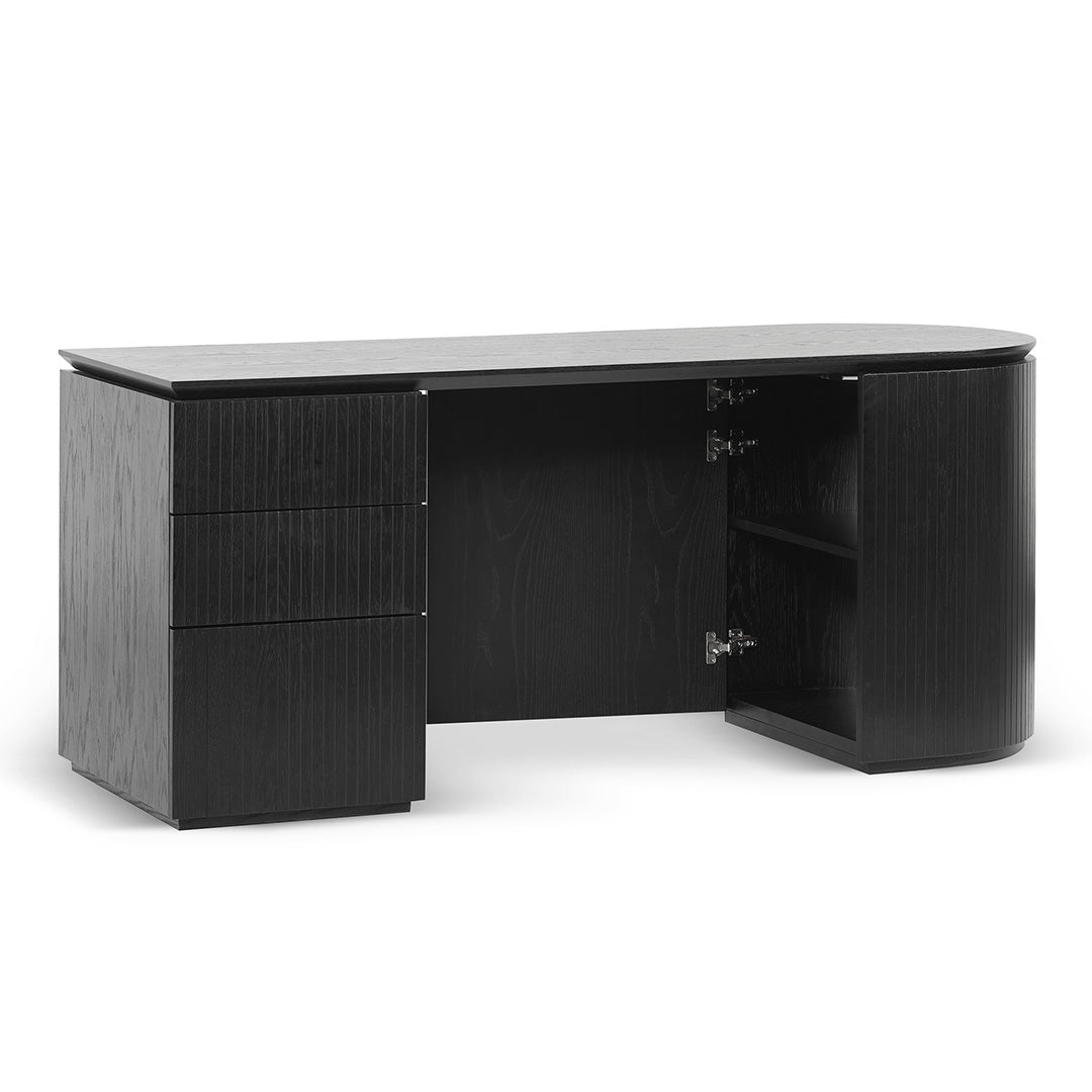 Albina 1.77m Left Drawer Office Desk - Black Oak