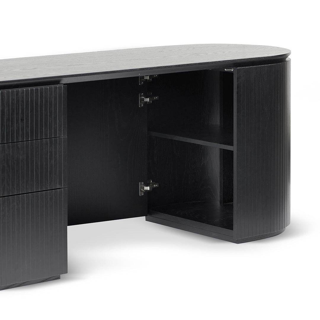 Albina 1.77m Left Drawer Office Desk - Black Oak